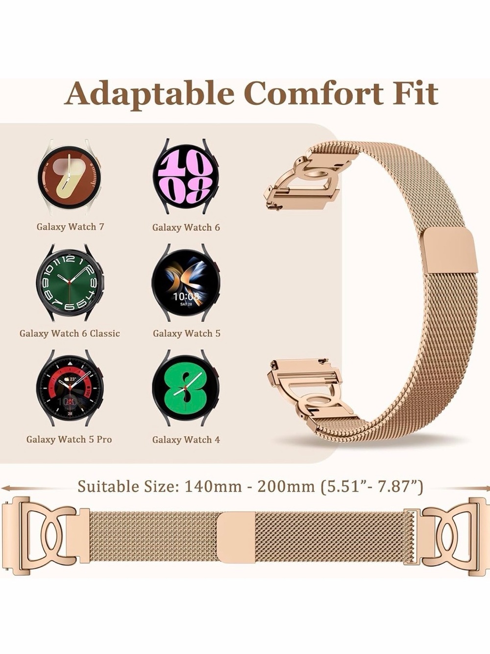 Samsung Rose Gold Milanese Mesh Replacement Band